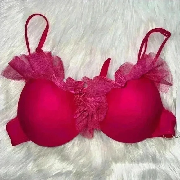 Brazilian Bikini Ruffle Embellished Bikini Top Large NWT - Picture 2 of 7